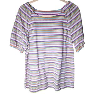 Talbots Colorful Stripe Blouse Sz Medium